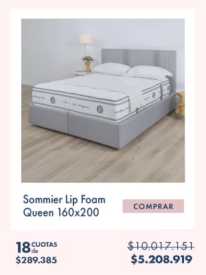Sommier Lip Foam Queen 160x200 COMPRAR 18 CUOTAS $289.385 $10.017.151 $5.208.919